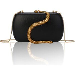 Vintage-Inspired Women’s Clutch Purse with Detachable Chains - Compact Size